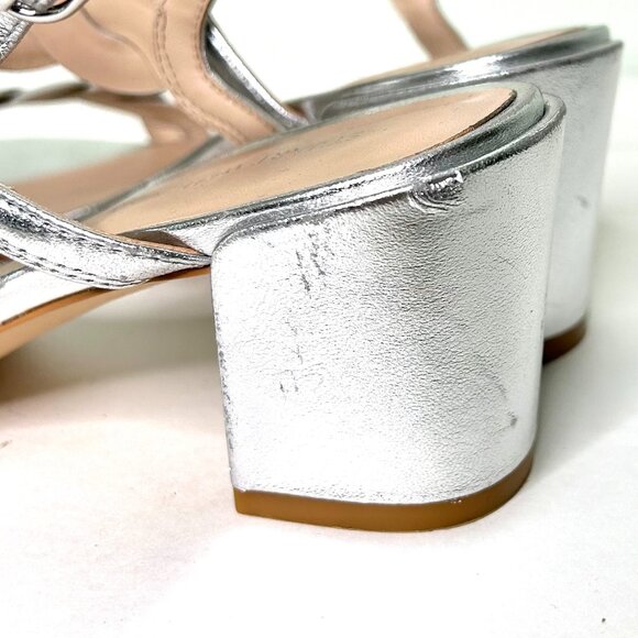 Stuart Weitzman Twistie Block Heel in Silver Size 6 - Picture 11 of 13